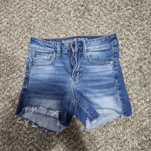 American Eagle Outfitters Women's Distressed Blue Jean Shorts